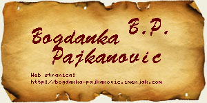 Bogdanka Pajkanović vizit kartica